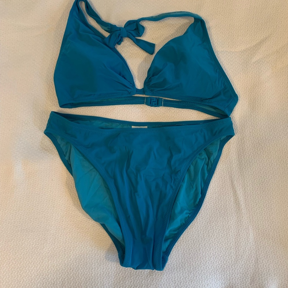 Teal two piece bikini size 10